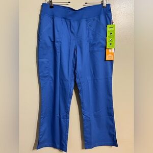 Landau Womens Modern Fit Comfort Waist Blue Scrub Pants LP NWT